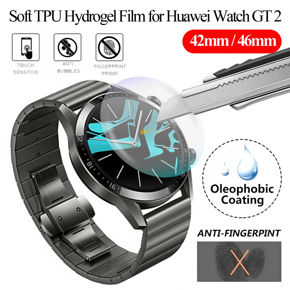 Новинка мягкая Гидрогелевая защитная пленка из ТПУ для Huawei Watch GT 2 ультратонкие
