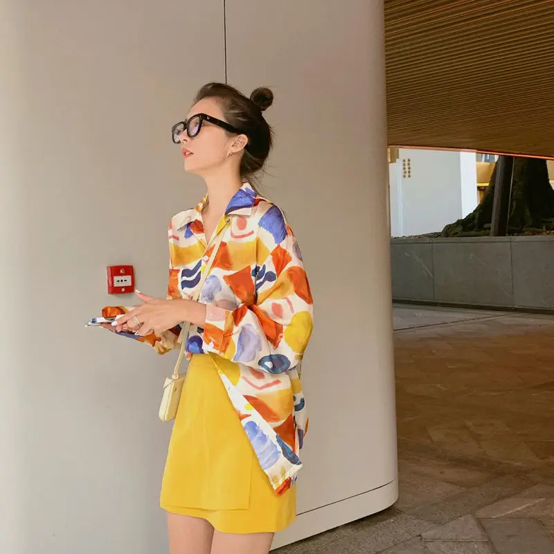 Женская винтажная блузка красивый топ шикарная весенняя одежда 2021 Корейская