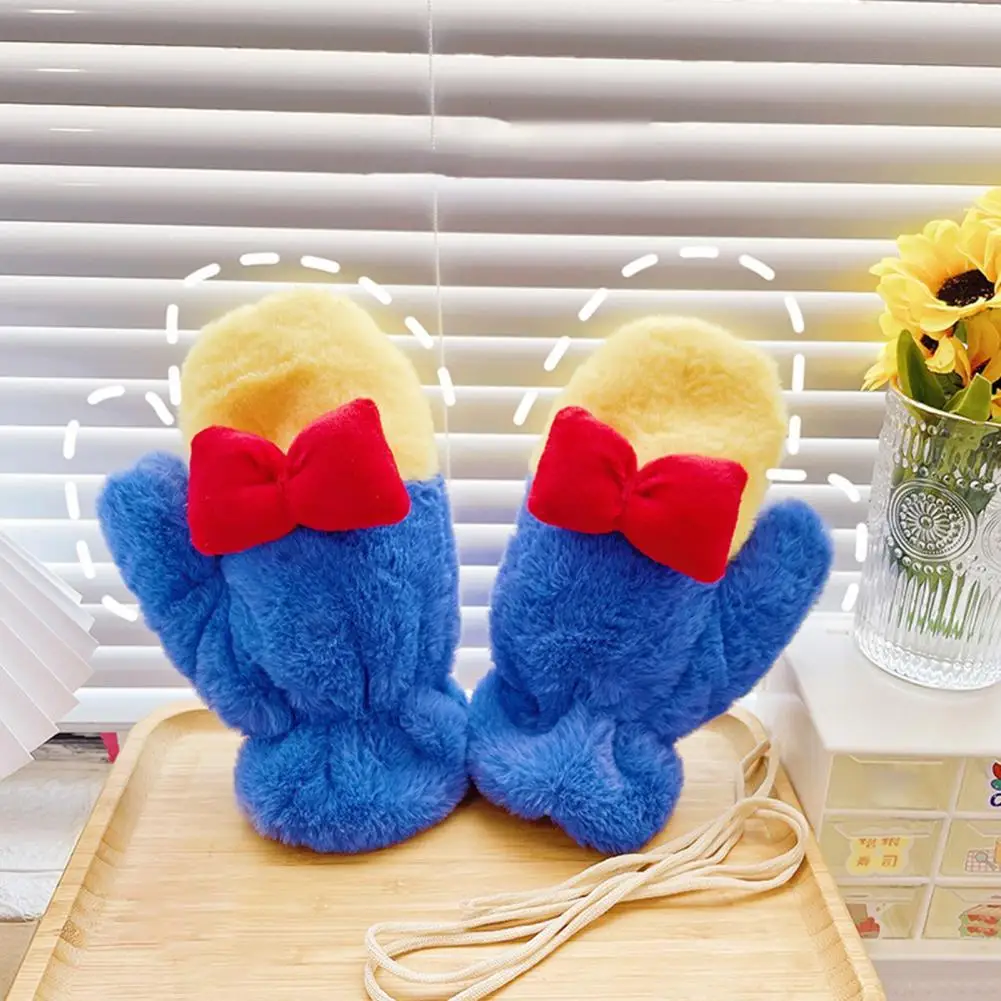 

1 Pair Women Gloves Fashion Mitten Furry Girls Gloves Thicken Windproof Gloves