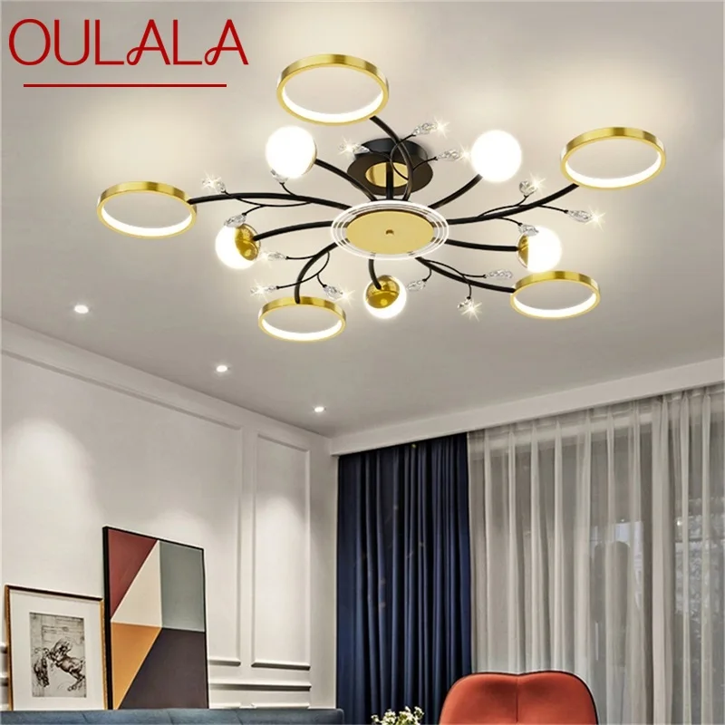 

OULALA Contemporary Pendant Light Nordic LED Lamps Branch Crystal Fixtures Decorative for Home Living Bed Room
