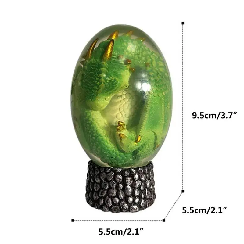 Dinosaur Eggs Hatching Easter Glow Resin Dragon Egg Crystal With The Base Led Growing Baby Dragon Egg Dinosaur Toy Children Gift