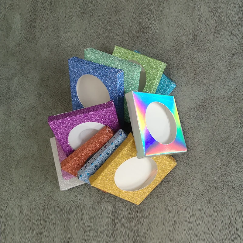 Разноцветные блестящие квадратные Чехлы для ресниц упаковка оптом низкая цена