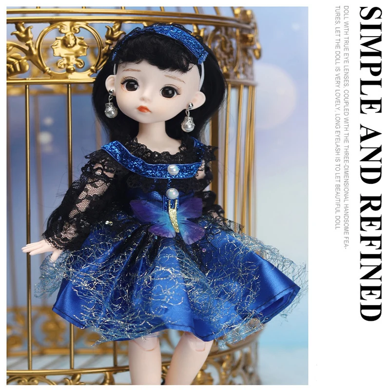 

Fashion Dress Bjd Doll 30CM 18 Movable Joints Doll With Cool Dress Suit DIY Bjd Doll Best Gifts For Girl Handmade Beauty BJD Toy