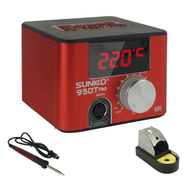 

SUNKKO 950T Pro 75W Electric Soldering Iron Adjustable Temperature Soldering Station Tips Welding Solder Tools