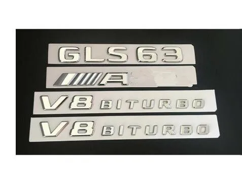 Хром GLS63 Для AMG V8 BITURBO значок на крыло эмблемы для Mercedes X166|Эмблемы| |