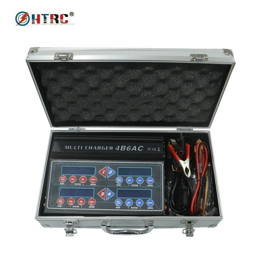 HTRC Профессиональный 4B6AC Quattro RC Баланс Зарядное устройство Dis зарядное устройство встроенный AC для Ni-MH/Ni-CD/LiPo/LiFe/LiHv/pb/Smart батарея