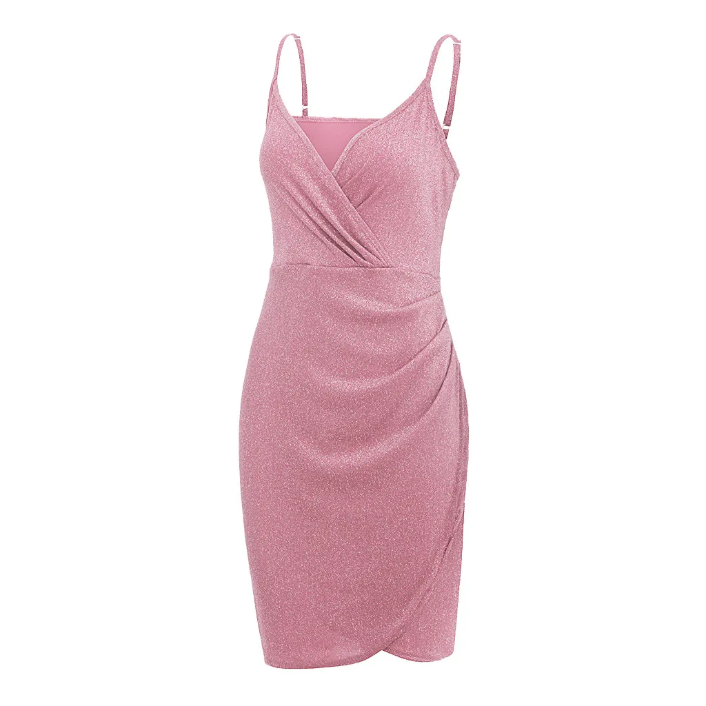 Женское платье с высокой талией летнее v образным вырезом и открытой спиной