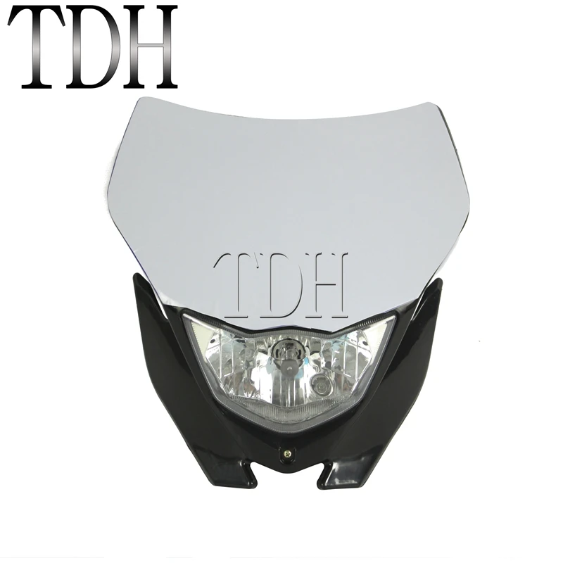 034 black w white Белый синий Enduro MX двойной спортивный головной свет универсальная головная лампа для Yamaha YZ85 YZ125 YZ250 YZ450 WR250 WR450 F FX TTR TT-R 230 - Цвет: 034 black w white