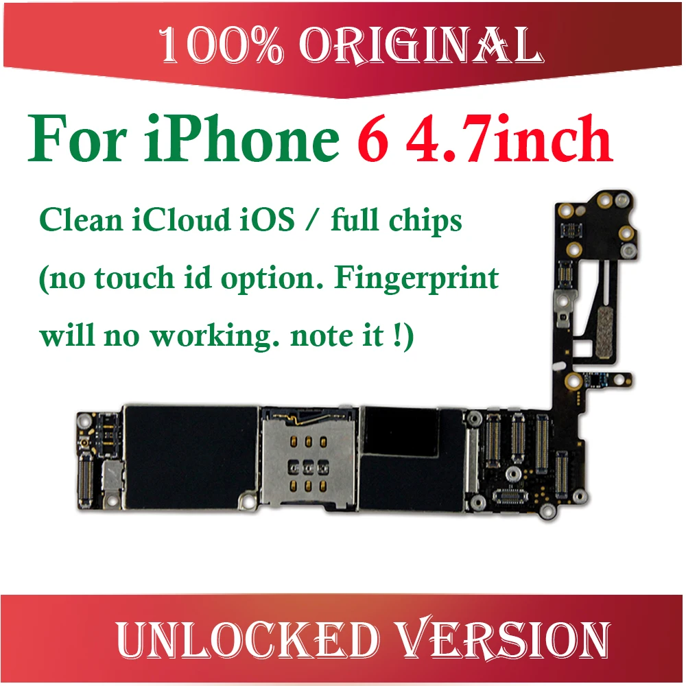 ICloud чистый разблокированный для iPhone 6 материнская плата без отпечатков пальцев логическая плата с полным чипом ios все функции тест хорошо