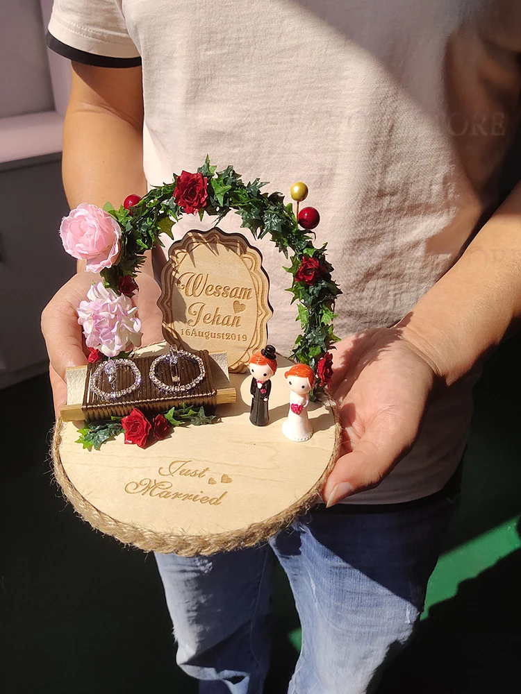 1 шт, заказной, персональный, для помолвки, бракосочетания, предложение, свадебный день, сафлорная АРКА, для невесты, жениха, кольцо, подушка