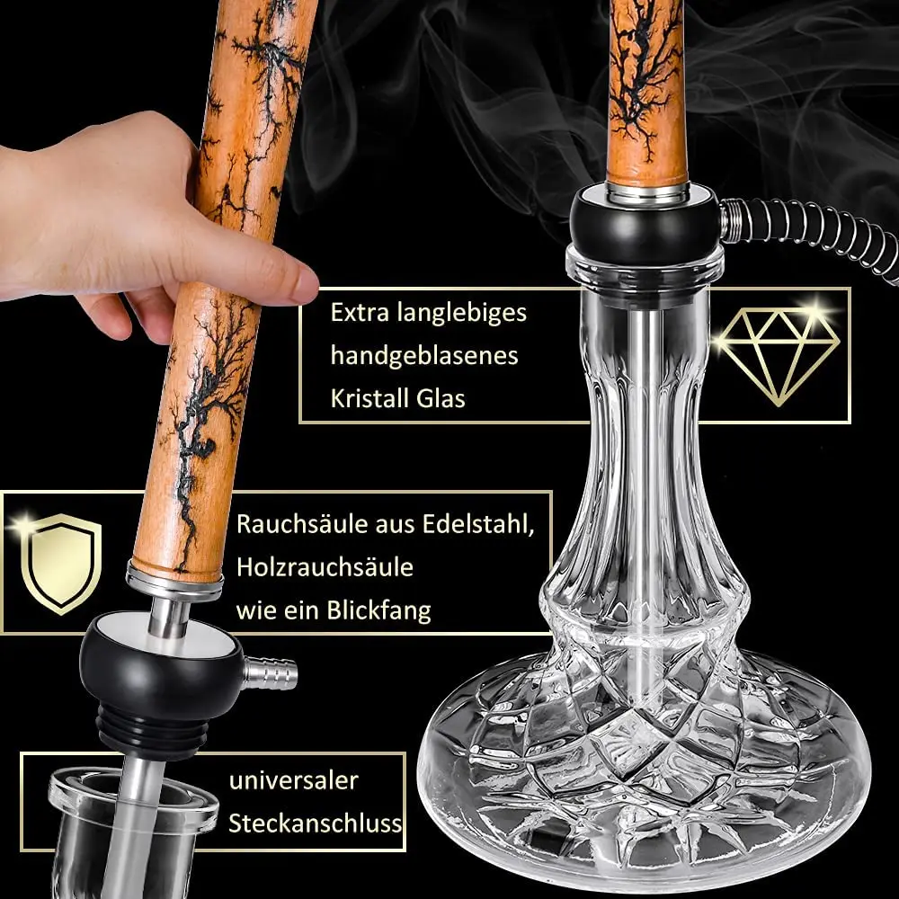 Набор для кальяна dfeska большая стеклянная фотолампа 70 см 1 шланг полный набор с