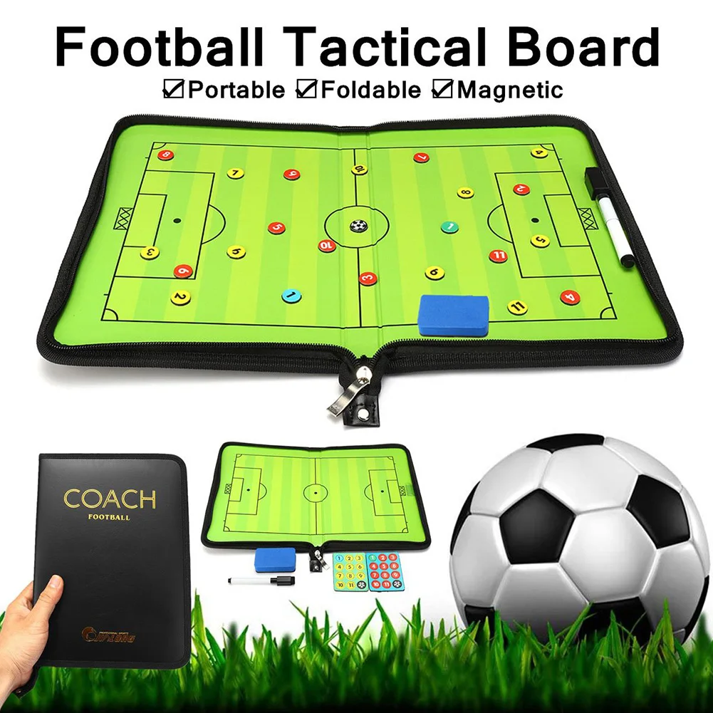 Портативная кожаная Магнитная Складная футбольная тактическая доска