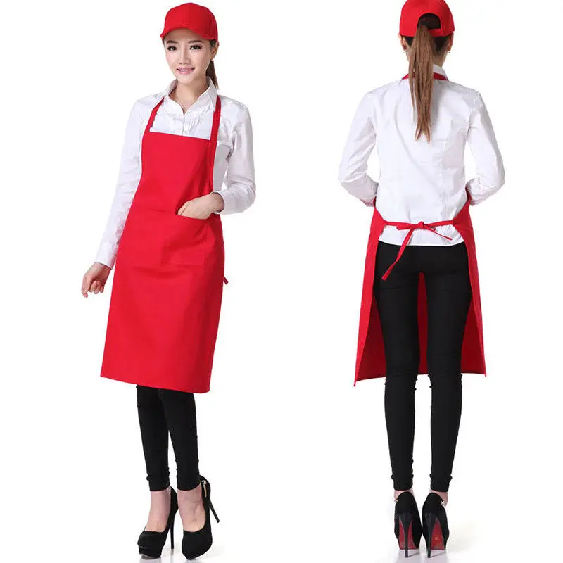 

Men Lady Woman Apron Home Kitchen Chef Aprons Restaurant Cooking Baking Dress Fashion Apron With Pockets Kitchen Apron 2021 New