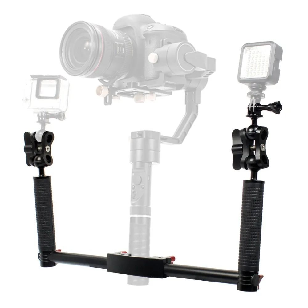Двойной Ручной Стабилизатор рукоятки для DJI Ronin S для zhi yun Crane2 Pro Gimbal SLR держатель камеры с зажимами-бабочками адаптер