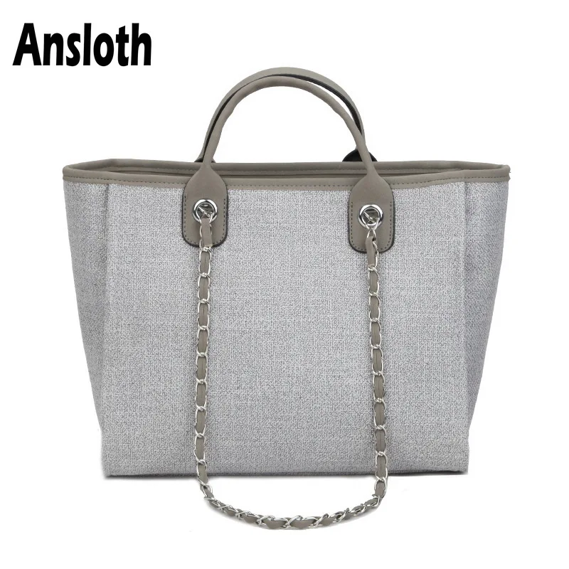 

Женская Холщовая Сумка Ansloth, Большая вместительная сумка на плечо, однотонная сумка с ручкой, повседневная сумка-тоут, Женская Ручная сумка ...