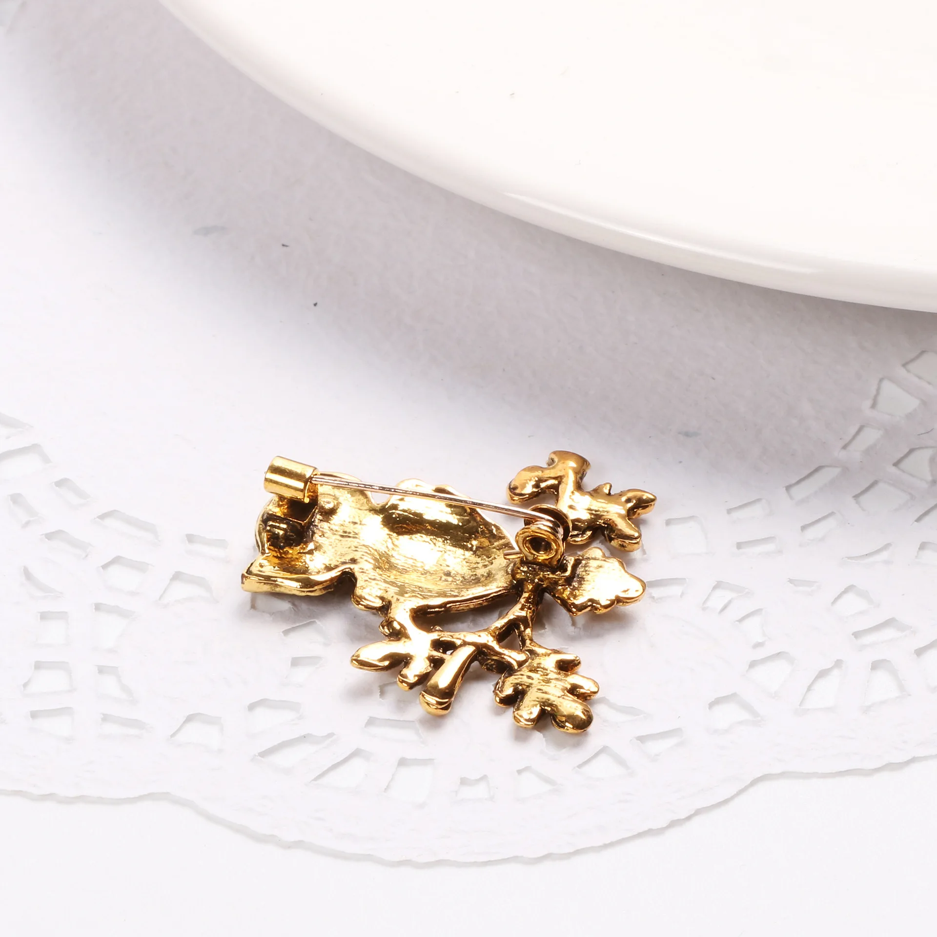 Vintage Zinc Alloy Rhinestone Animal Brooche Pins Owls Brooches for Women Men Badges Hat Scarf Buckle Jewelry Accessories | Украшения и
