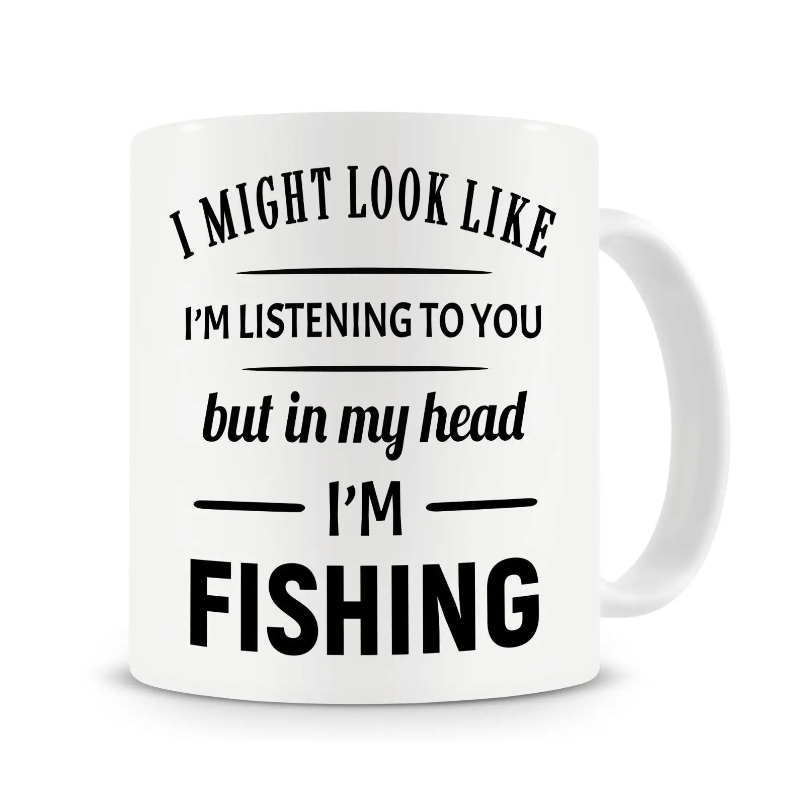 In My Head I'm Fishing/THE GYM /PIANO Mug Funny Coffee Fishing Gift Cup with Stirring Spoon Gifts | Дом и сад