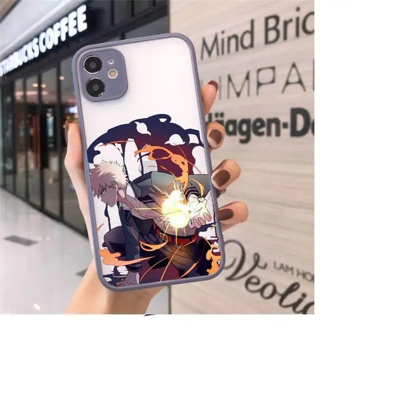 

Anime My Hero Academia deku Boku Phone Cases matte transparent For gray iPhone 7 8 x xs xr 11 12 pro plus max mini Clear Funda