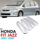 Хромированная накладка на ручки для Honda Fit Jazz MK1 2001 2002 2003 2004 2005 2006 2007, автомобильные аксессуары, наклейки, Стилизация автомобильной крышки