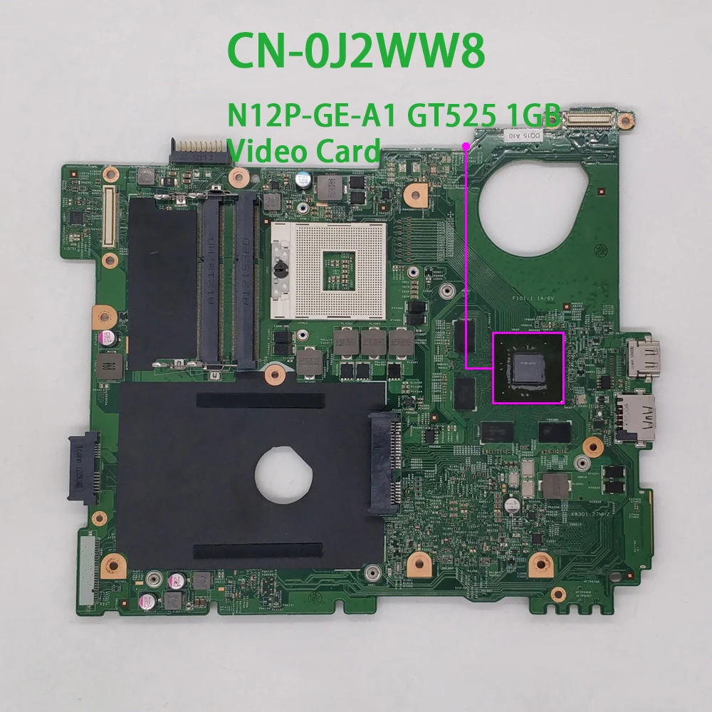 for Dell Inspiron 15R N5110 CN-0J2WW8 0J2WW8 J2WW8 GT525 1GB DDR3 Laptop Motherboard Mainboard Tested