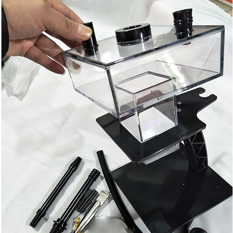 

2021New T Type Arab Acrylic Hookah Set Shisha Narguile Arab Square Acrylic Hookah Set Bar KTV Hookah Accessories Party Gift