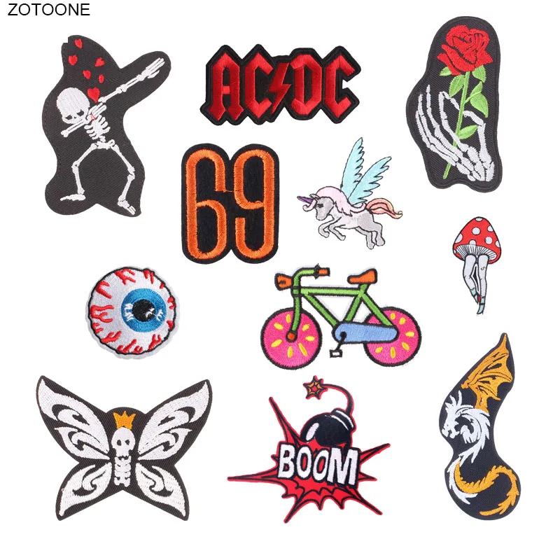 Нашивка ZOTOONE для одежды с Железным черепом наклейки передачи тепла на велосипеде