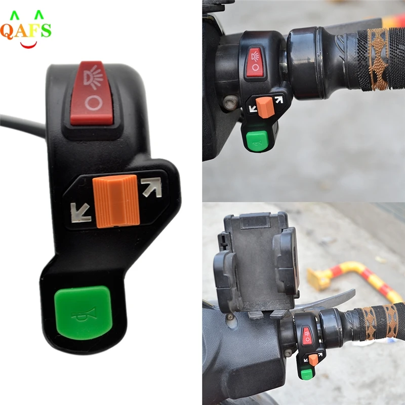 

Universal 3 in1 Motorcycle Bike Signals On/Off Light ATV 7/8" switch Horn