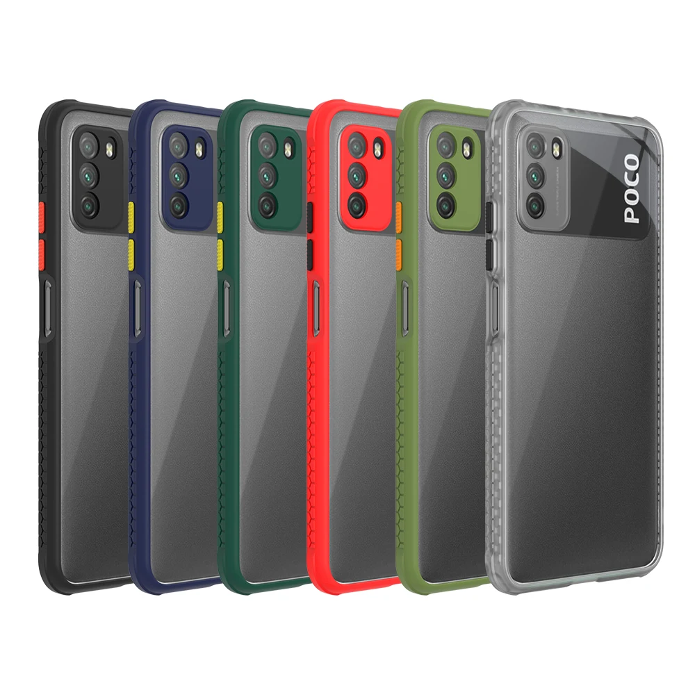 Прозрачный чехол из прочного пластика с противоскользящей амортизационной вставкой для телефона Poco M3 от Xiaomi POCO Pro 5G.