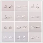 Женские серьги-гвоздики из серебра 925 пробы, с гипоаллергенными ушками