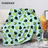 toaddmos fashion avocado pattern warm fleece blanket soft bedroom sofa single fall quilt throw blanket travel portable bed sheet
