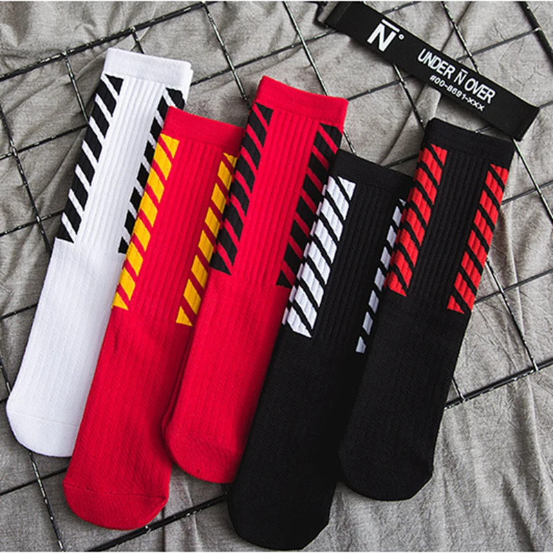 

5 Pair Unisex Fashion Skateboard Tube Sock For Couple Cool Long Sock Basketball Sports Hip Hop Creative Funny Cotton Soft Socks
