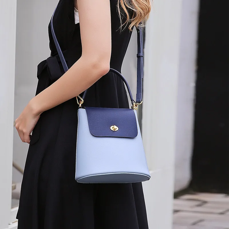 

Новая модная Кожаная компактная элегантная дамская сумочка на плечо, Офисная Повседневная Дамская сумка-мешок, сумка через плечо