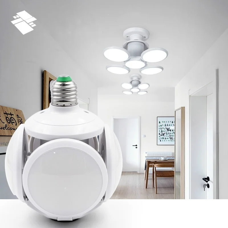 40W E27 LED Football Bulb 5 Leaf Adjustable High Brightness Light Heat Resistant Telescopic Led Foldable | Освещение