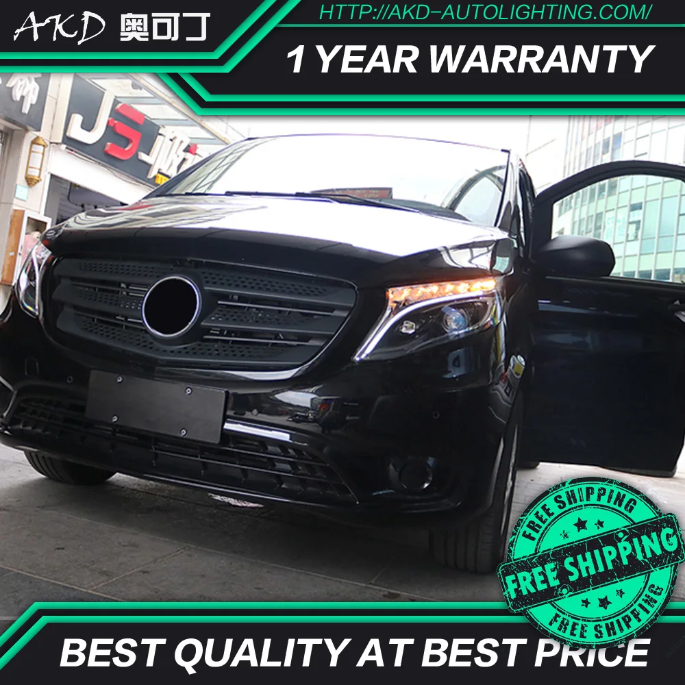 АКД Тюнинг автомобиля фары для Мерседес Бенц Вито 2016 2019 светодиодные DRL
