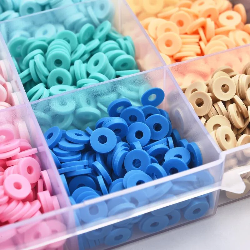 5200pcs Flat Round Polymer Clay Discs Loose Spacer Beads for DIY Jewelry Making Kits Supplies Craft Handmade Beads Accessories