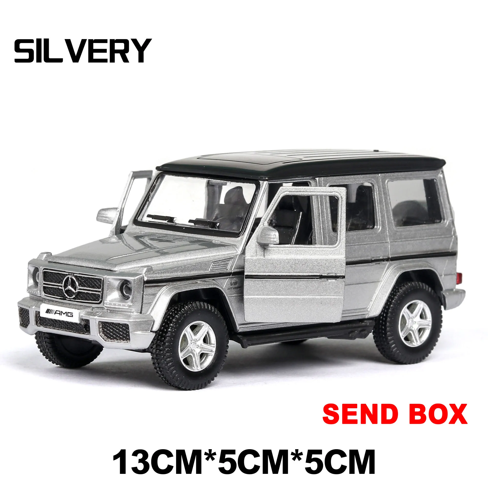 Литая 1:36 мини Mercedes G63 литая модель внедорожника, детские игрушки, игрушка Томас, автомобиль для детей, для мальчиков, флидер, гоночный трек - Цвет: Silver send box