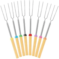 l bbq fork marshmallow roasting sticks extending roaster telescoping barbecue skewers tools kitchen accessories