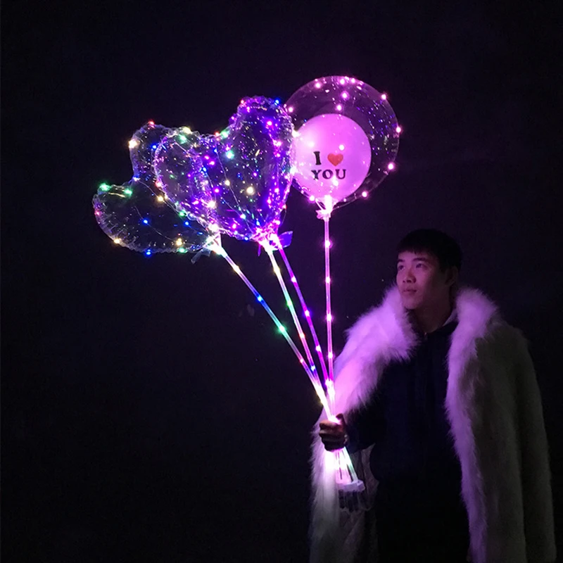 

1Pcs HOT Transparent Hot Luminous Led Balloon Round Bubble Decoration Party Wedding