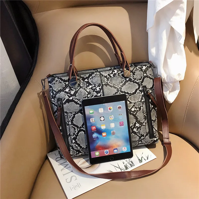 MoneRffi женская сумка змеиная Большая вместительная 2019 новая брендовая