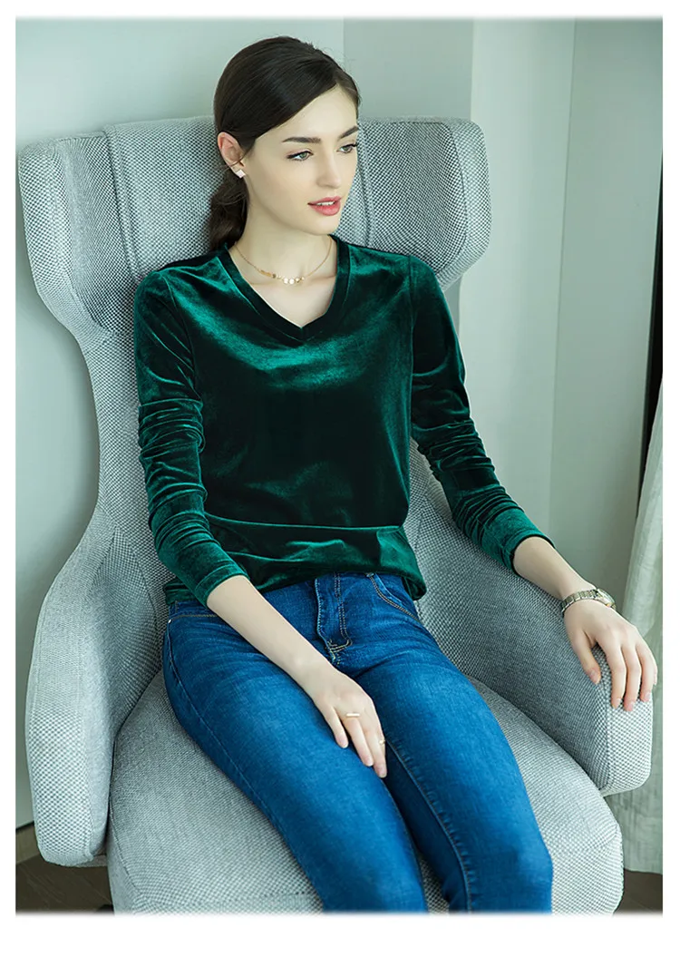 Женская осенняя и зимняя офисная велюровая блузка blusas Элегантная Повседневная Блузка Топы Плюс Размер бархатные рубашки 5XL 6XL 7XL