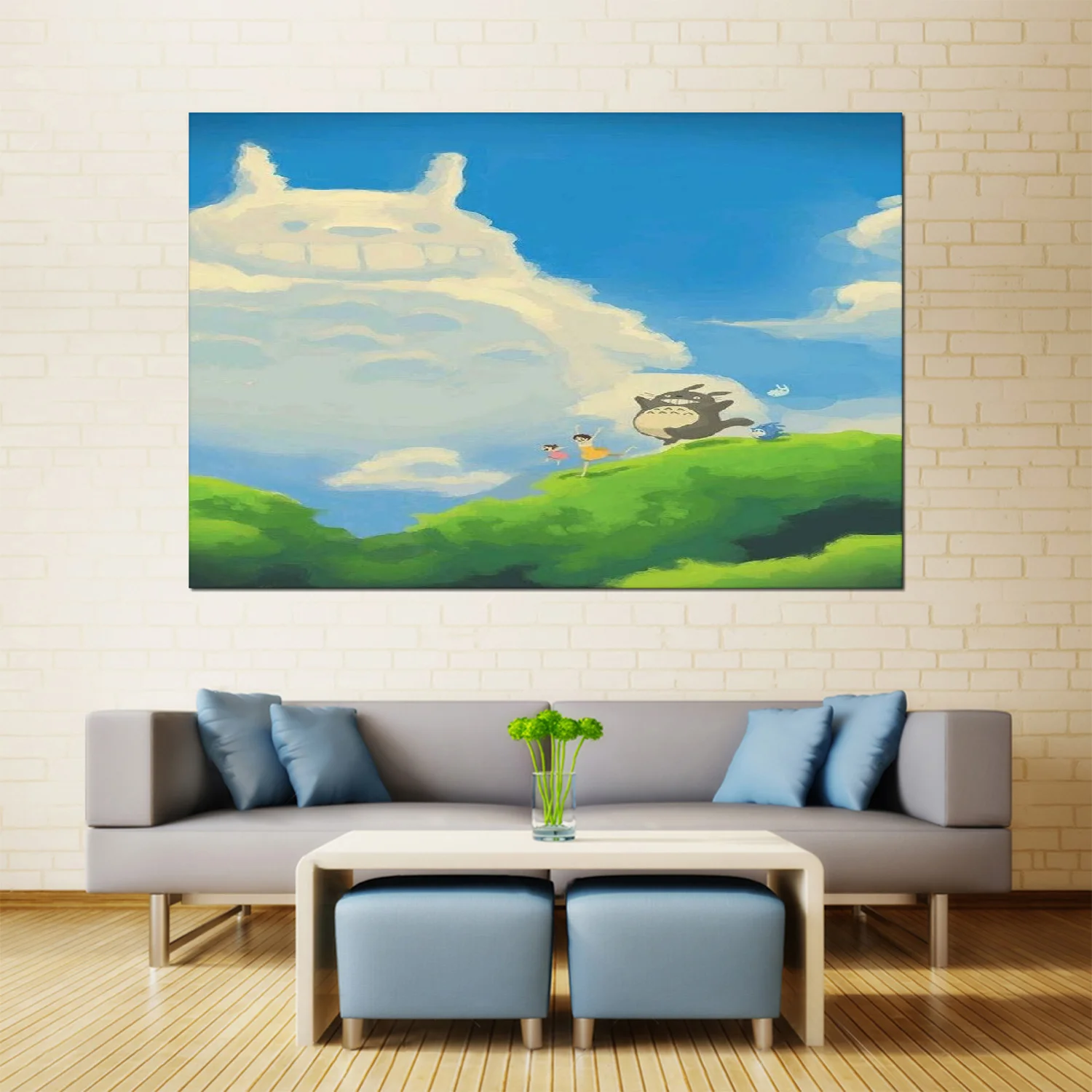 Милая Картина на холсте Тоторо Миядзаки Хаяо настенное искусство подвесная