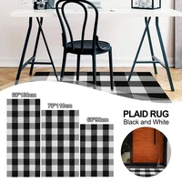 black and white buffalo plaid rug upgraded anti slip mat checkered doormat carpet home floor decoration water absorb grid mat