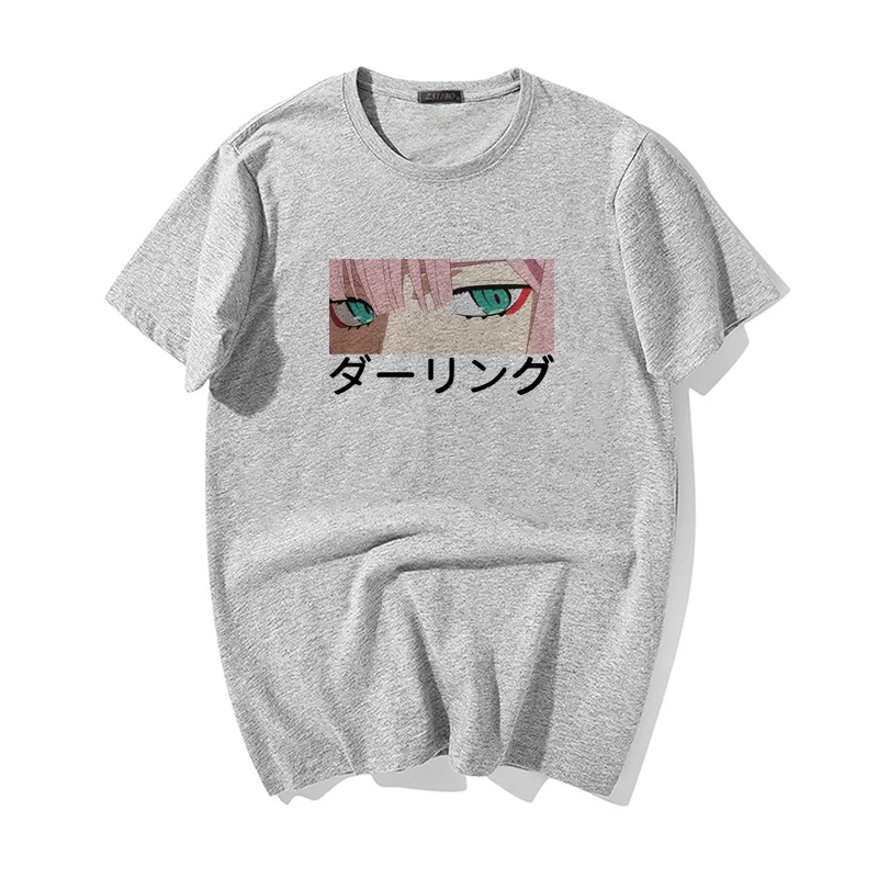 Мужская футболка с принтом Darling in the franxx свободная летняя коротким рукавом в стиле