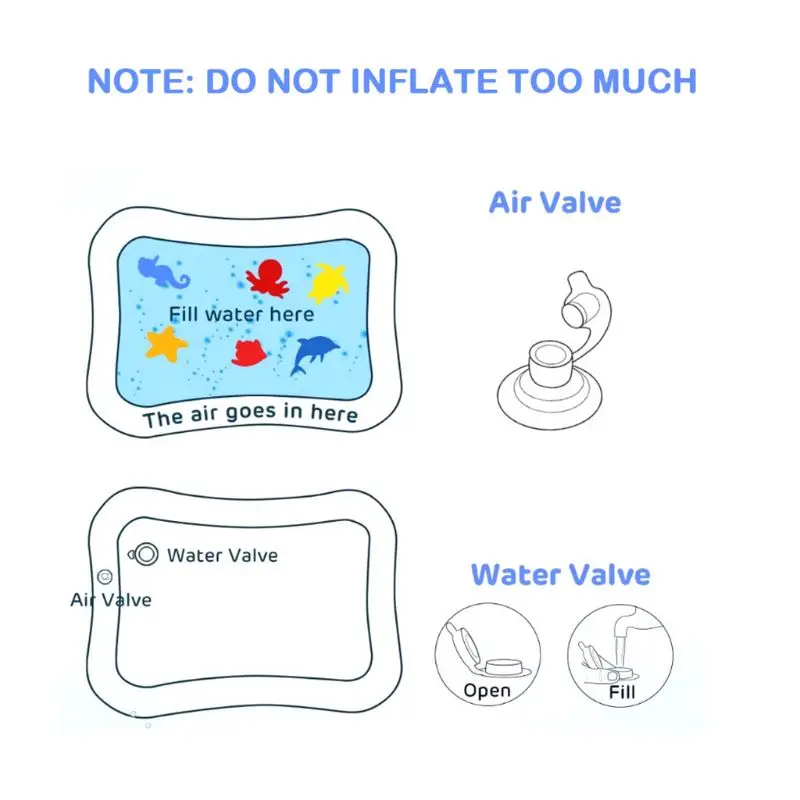 

Sea Animal Print Baby Inflatable Play Mat Infant Toy for Newborn Boy Girl Water Entertainment Playing Swimming Parent-child