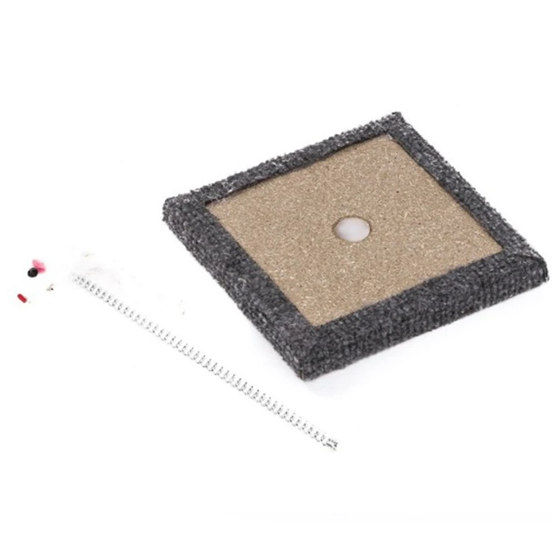 Velvet Square Cat Scratch Disc With Plush Mice Toy Accessory Pet Playing Exercise Claw Grinding | Дом и сад