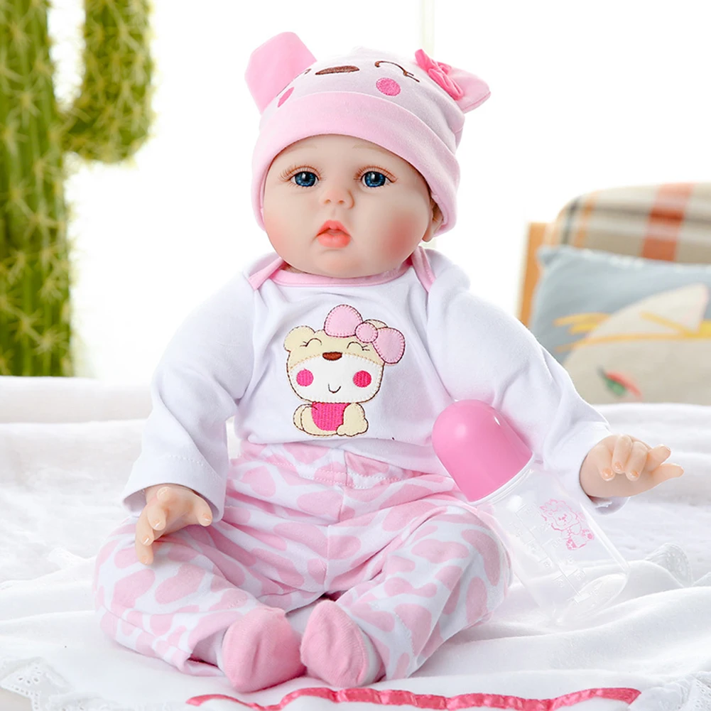 

55cm Reborn Doll Lifelike Newborn Simulation Cute Baby Enamel Doll Children Educational Toy Kids Birthday Gift Dropshipping