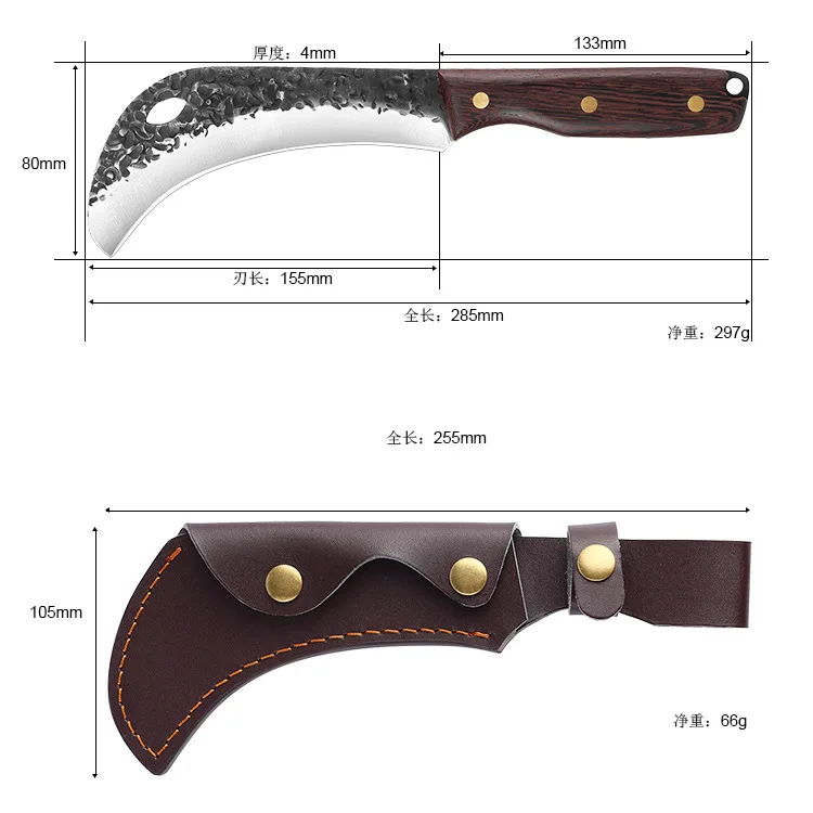 Forged Durian Peeling Knife Portable Hammer Small Machete Sickle Personalized Outdoor Camping Sugar Cane | Инструменты