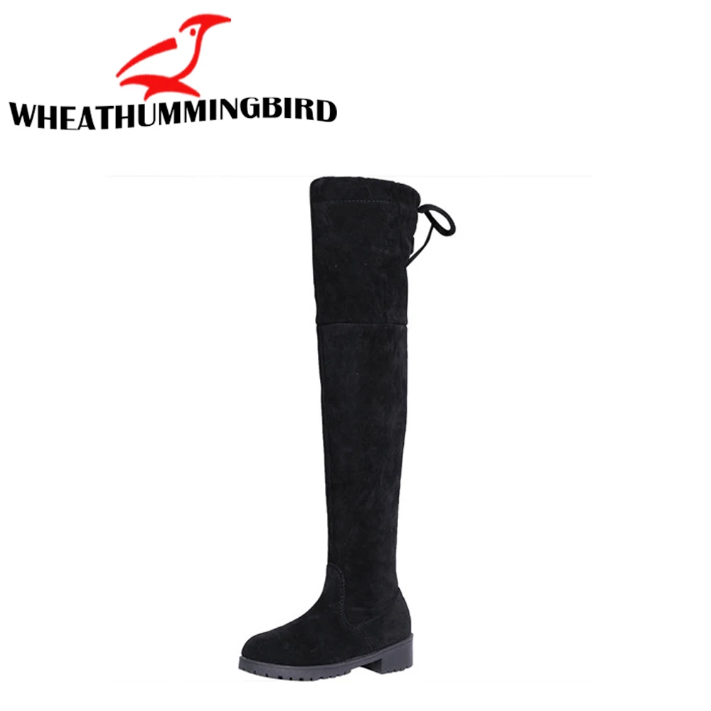 Женские осенне-зимние высокие сапоги мягкие сохраняют тепло выше колена