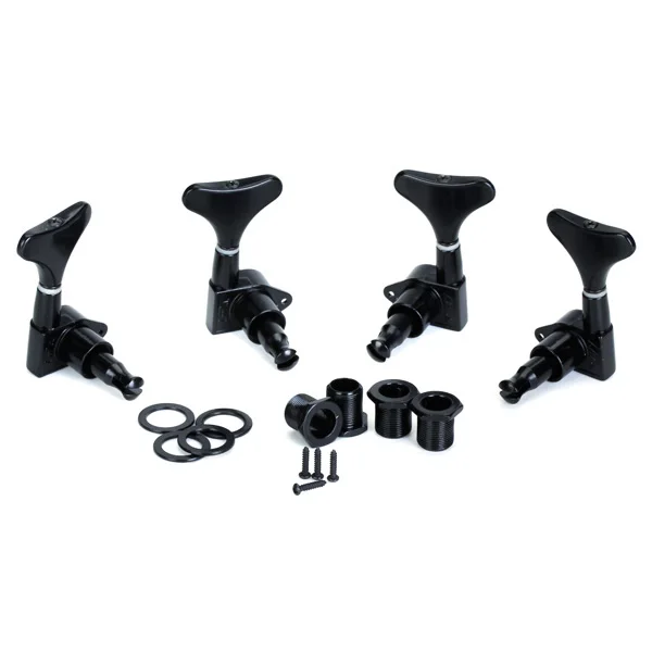 

2 пары черных колышек для тюнинга струн 2Land 2R с крепежными винтами и резьбовыми втулками для электрических басов