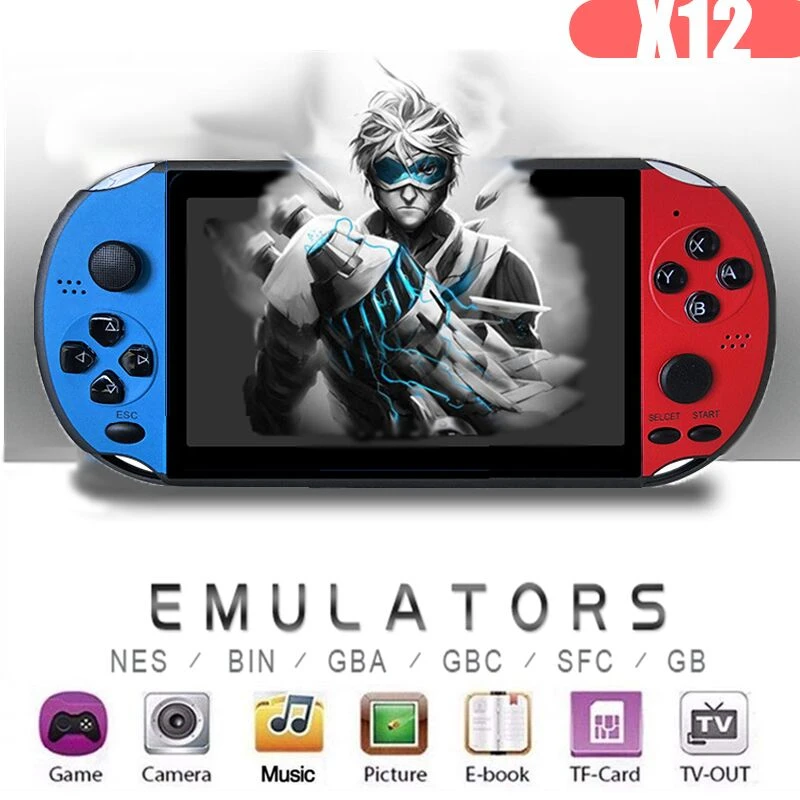 

Портативная игровая консоль X12 PLUS, 5,1 дюйма, ретро, 2000 встроенных + классических игр, поддержка TF, аркадных игровых консолей